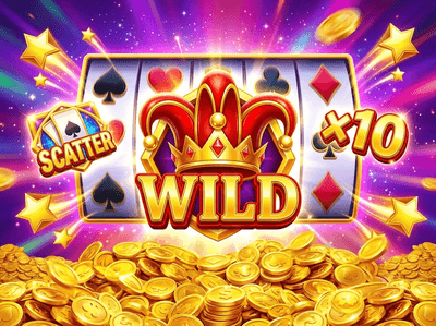 Luxurious golden casino lobby with gaming tables